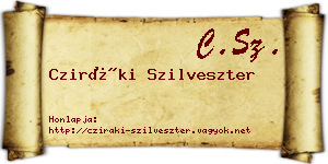 Cziráki Szilveszter névjegykártya