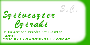 szilveszter cziraki business card