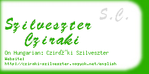 szilveszter cziraki business card
